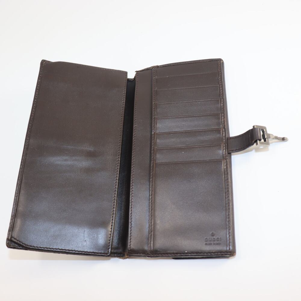 Vintage Gucci GG Canvas & Leather Wallet w/ Lock Accent – Canvas Jackie - Picture 7 of 8